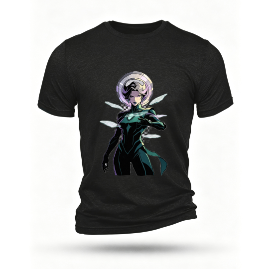 Black T-shirt, front print