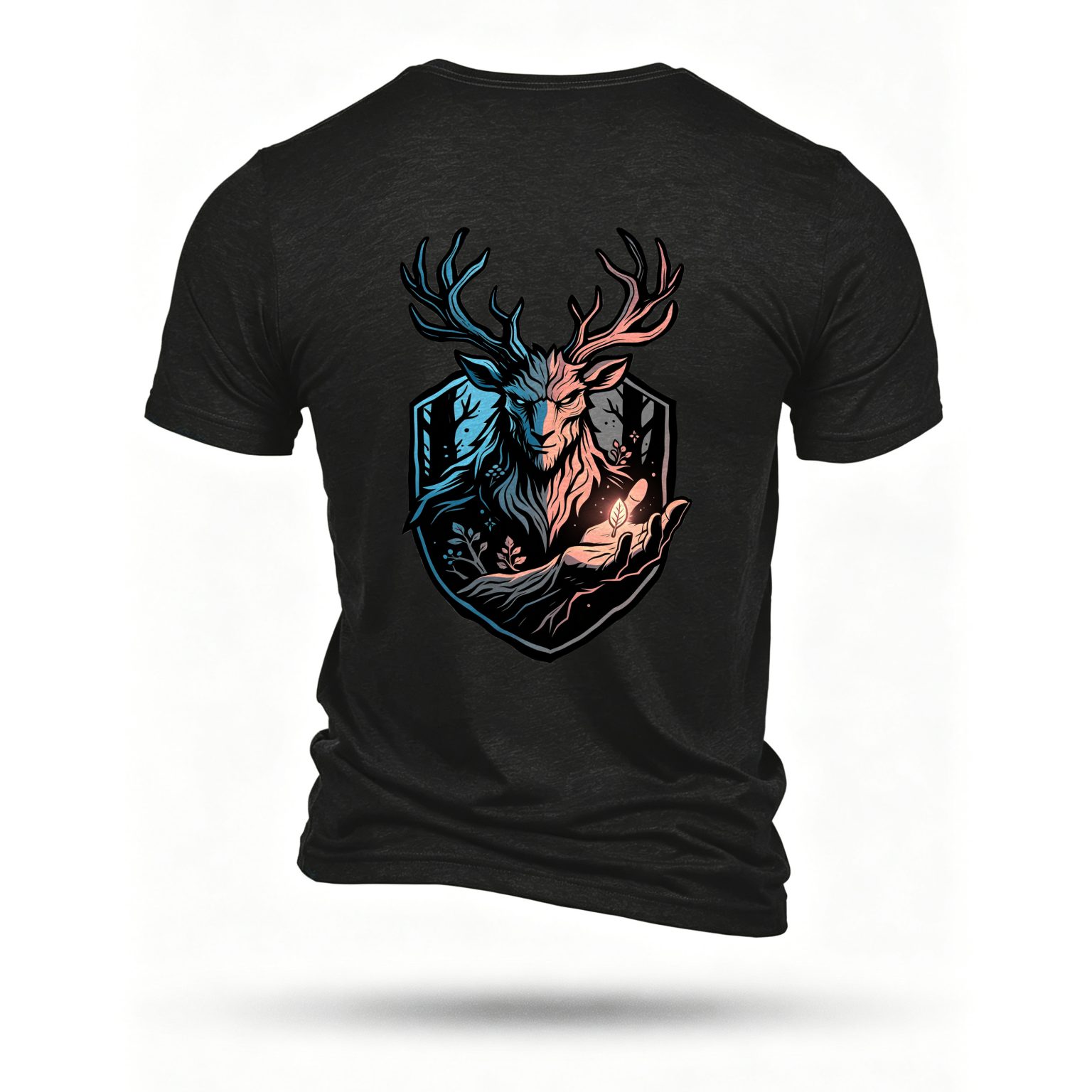 Black T-shirt, back print
