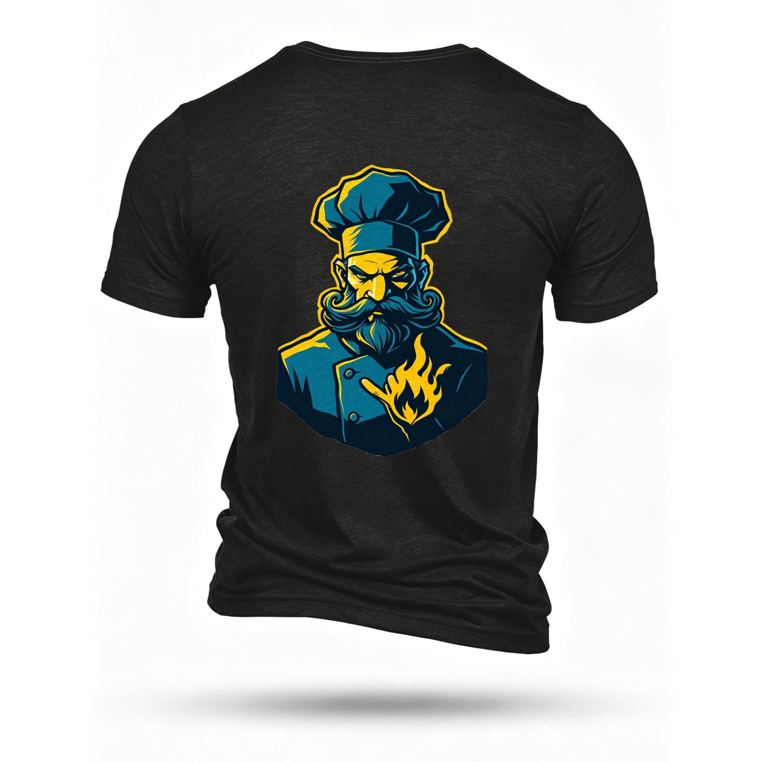Black T-shirt, back print