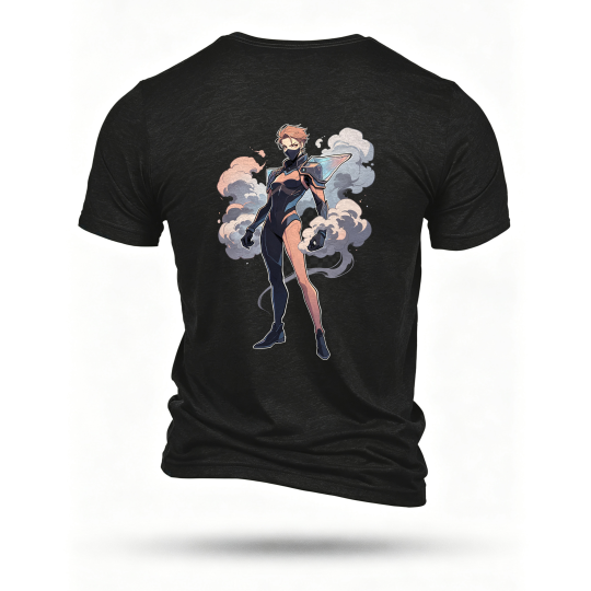 Black T-shirt, back print