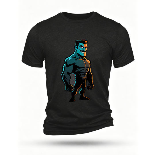 Black T-shirt, front print