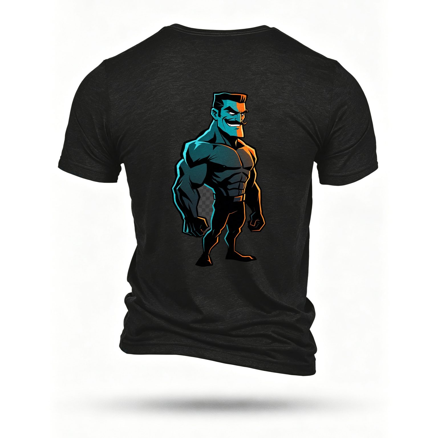 Black T-shirt, back print