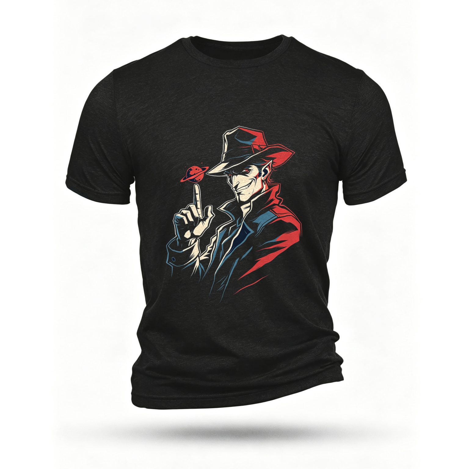 Black T-shirt, front print