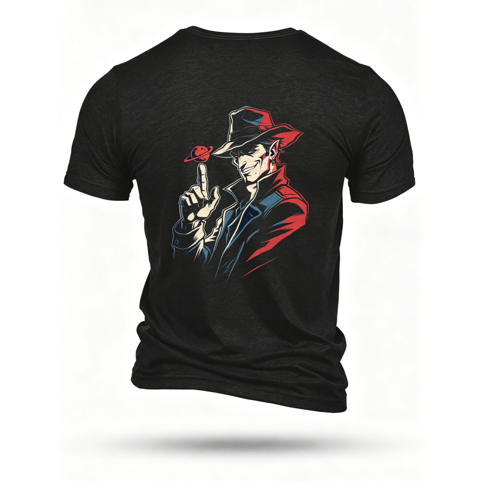 Black T-shirt, back print