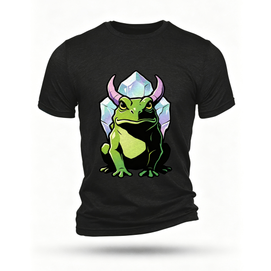 Black T-shirt, front print