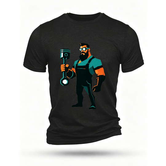 Black T-shirt, front print
