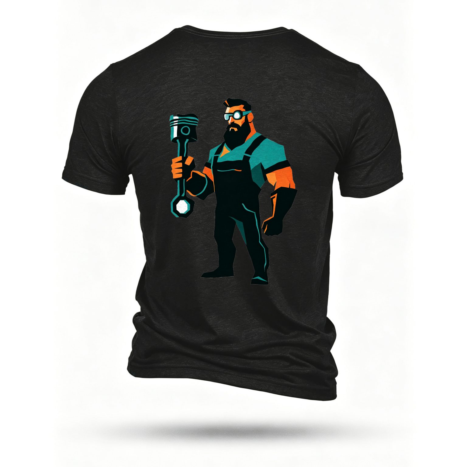 Black T-shirt, back print