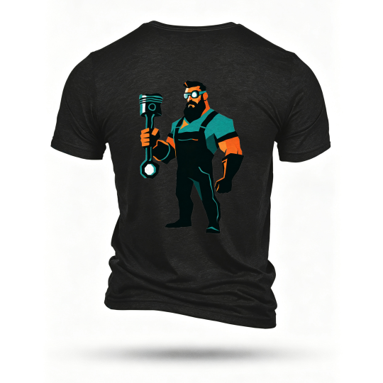 Black T-shirt, back print