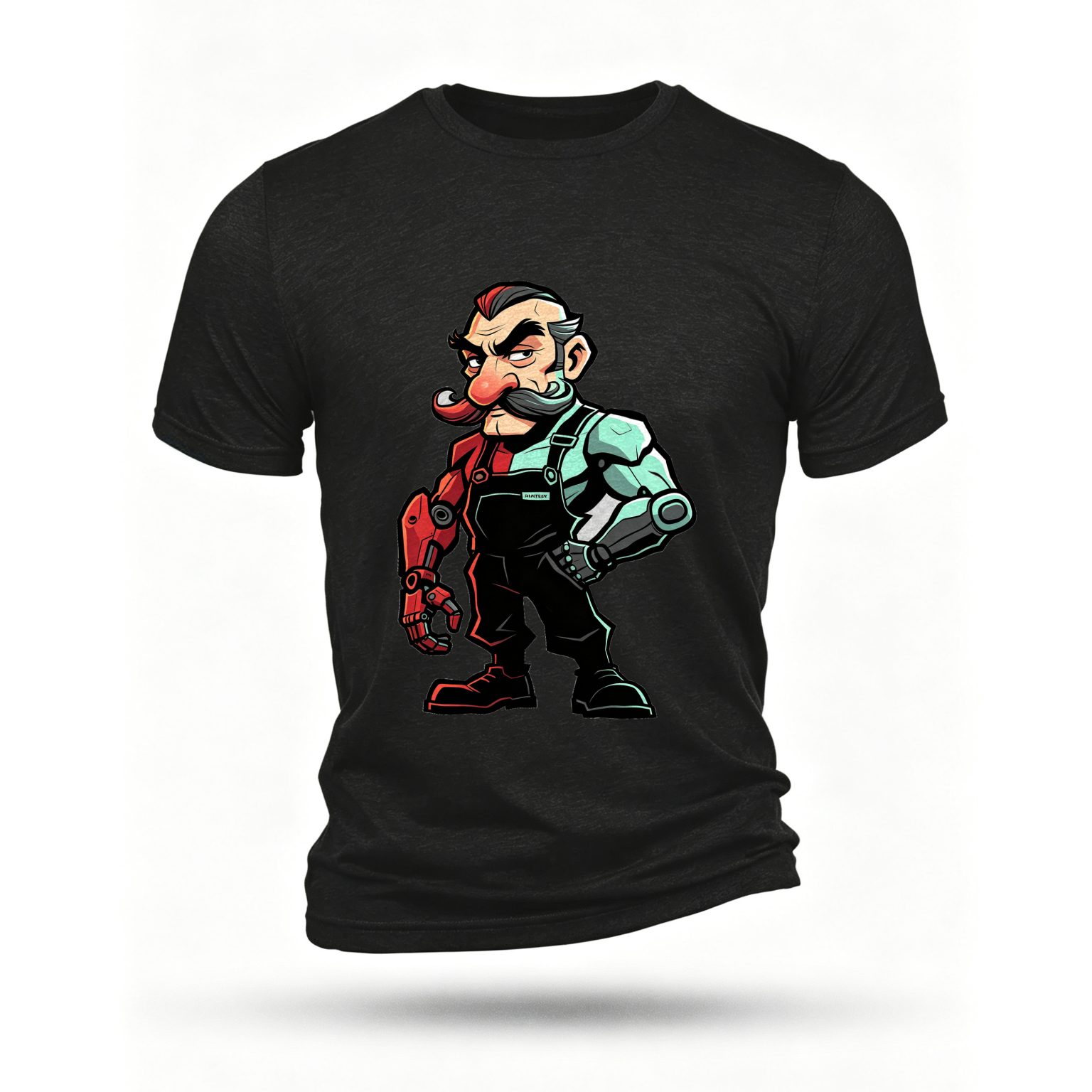 Black T-shirt, front print