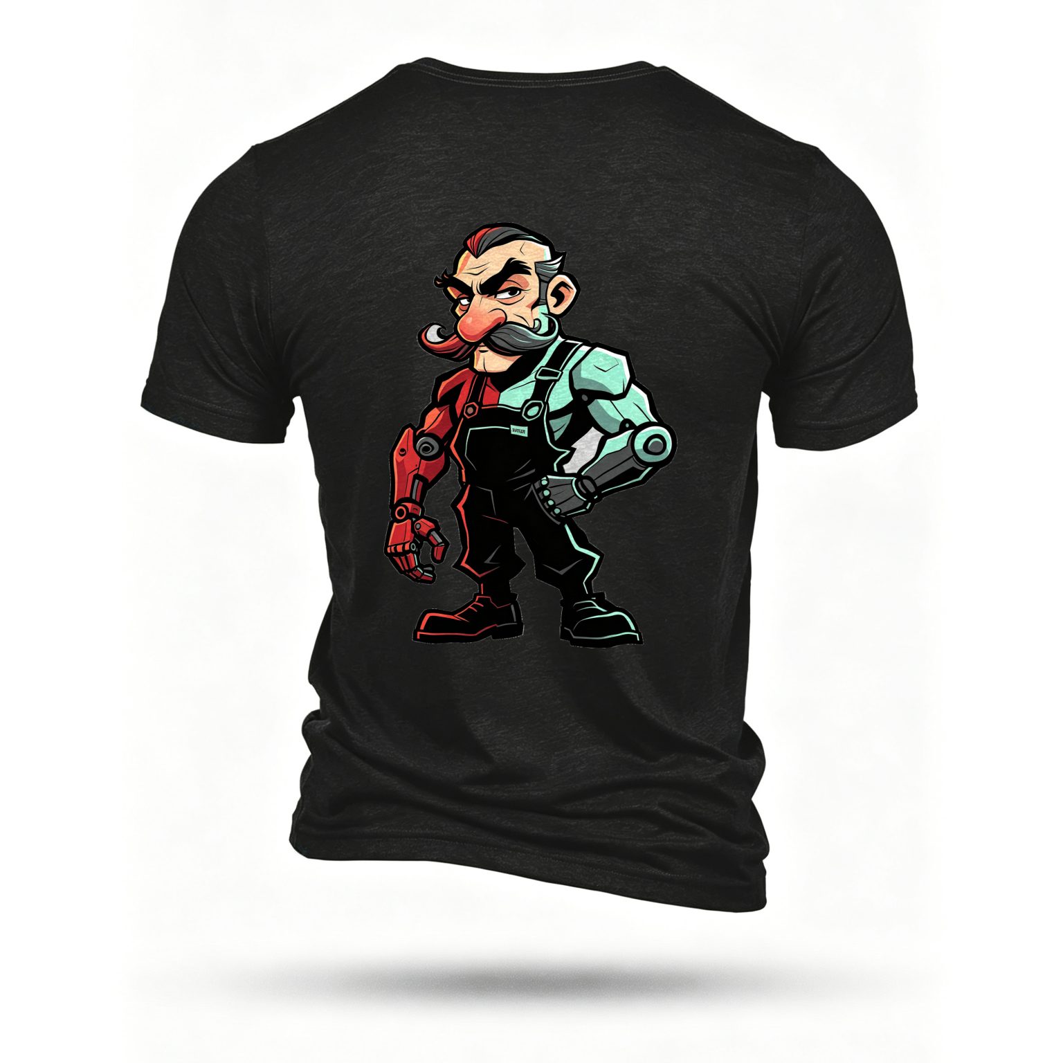 Black T-shirt, back print