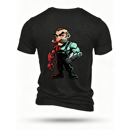 Black T-shirt, back print