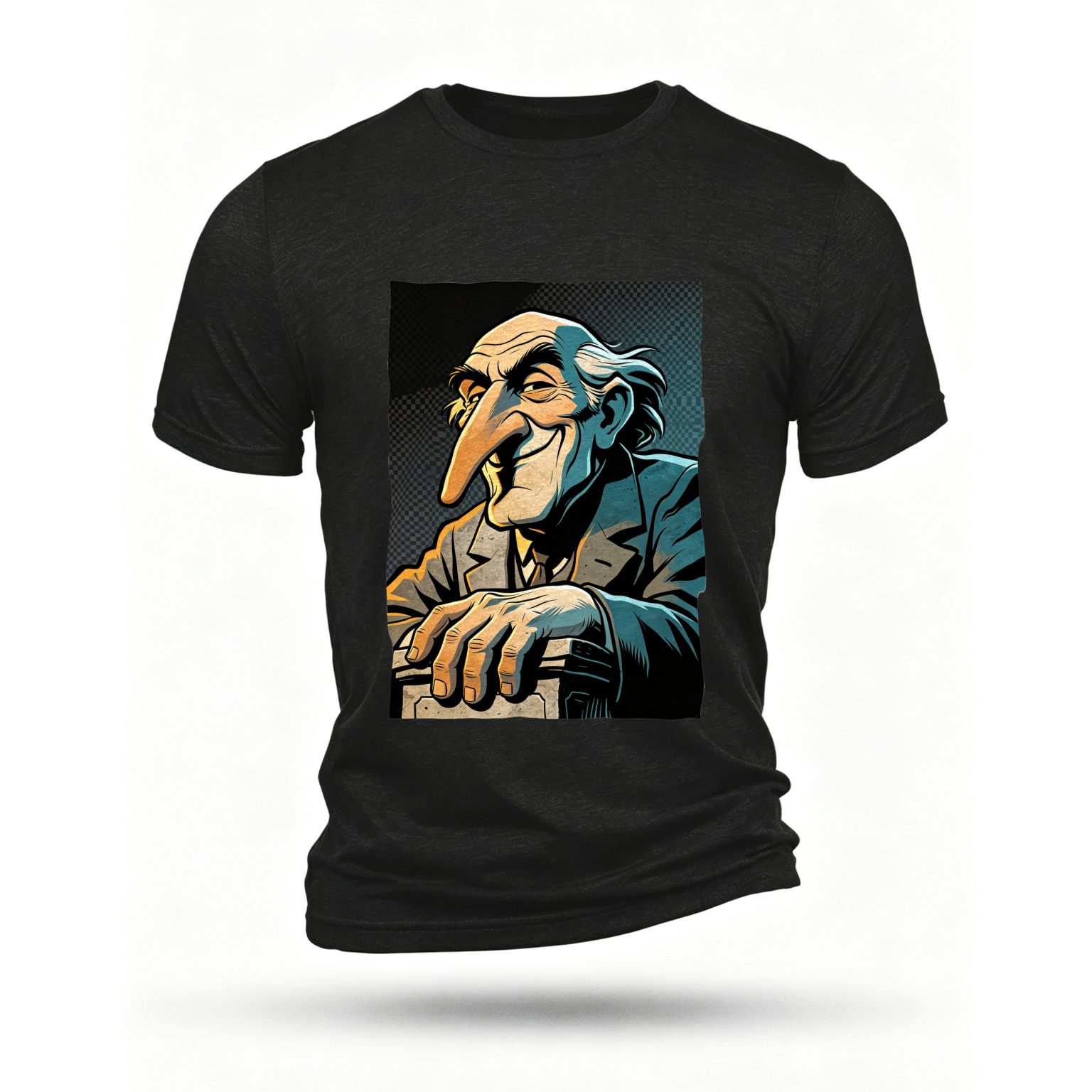 Black T-shirt, front print