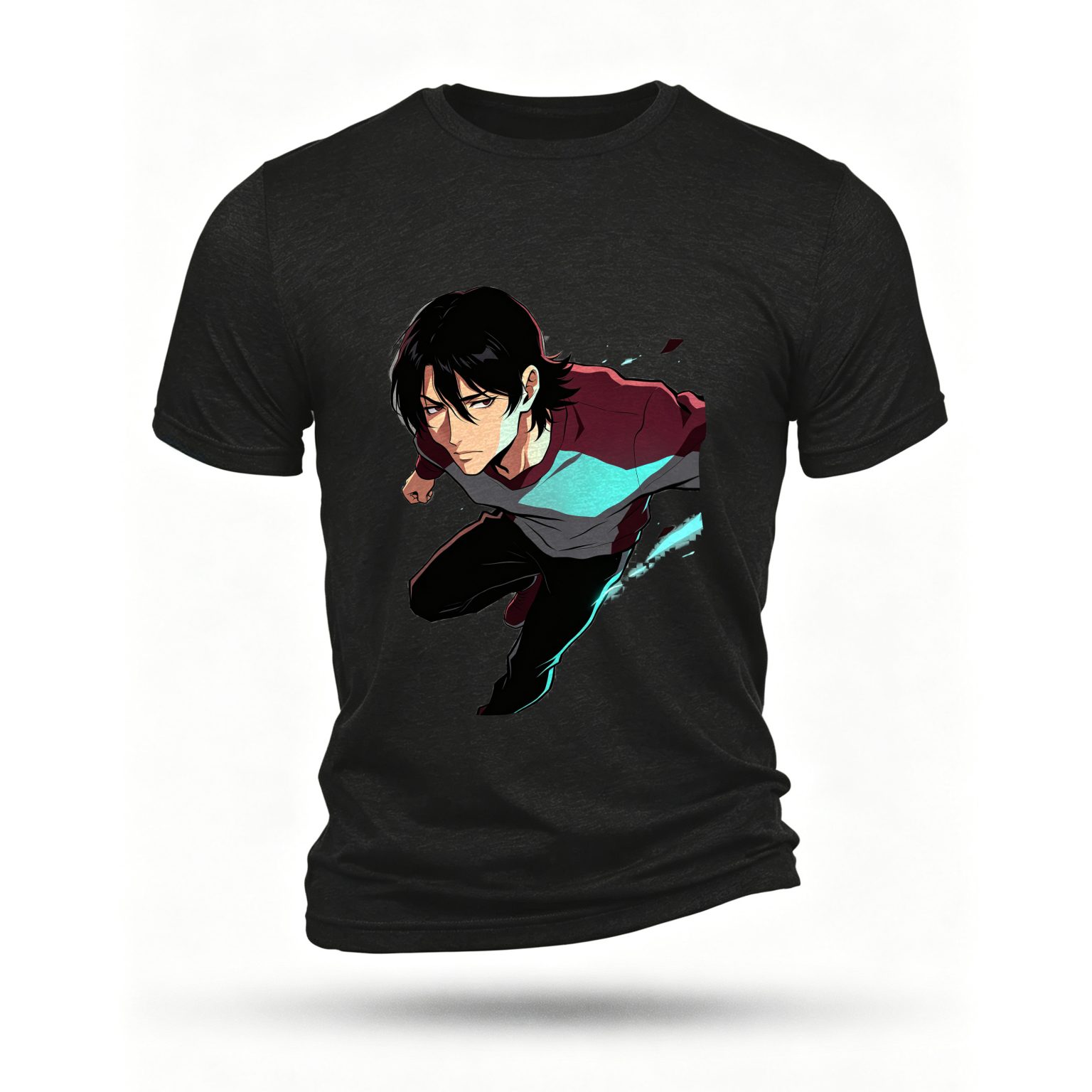 Black T-shirt, front print