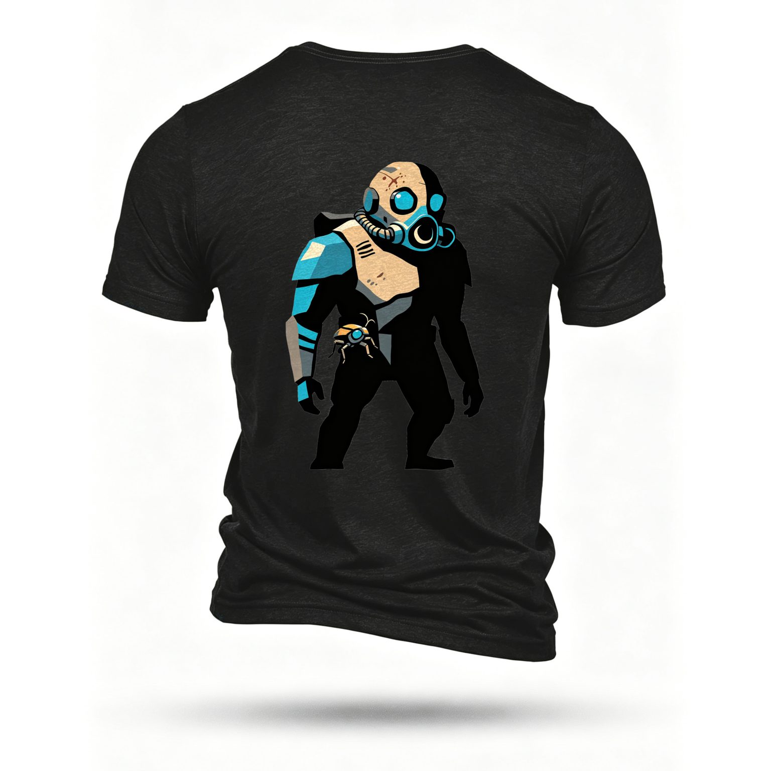 Black T-shirt, back print