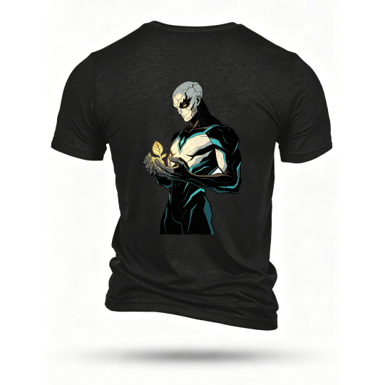 Black T-shirt, back print