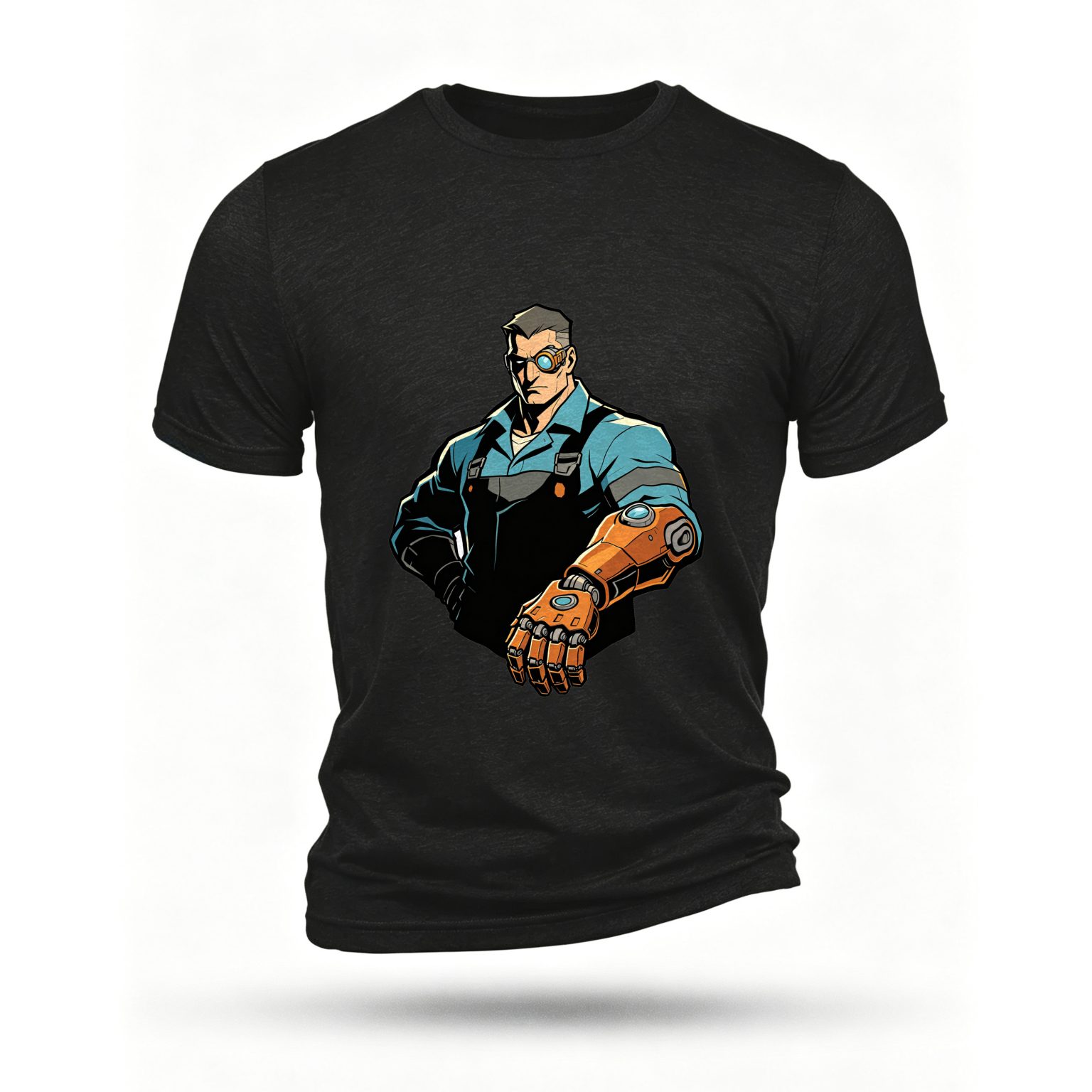 Black T-shirt, front print