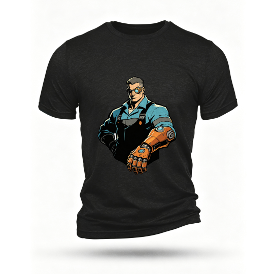 Black T-shirt, front print