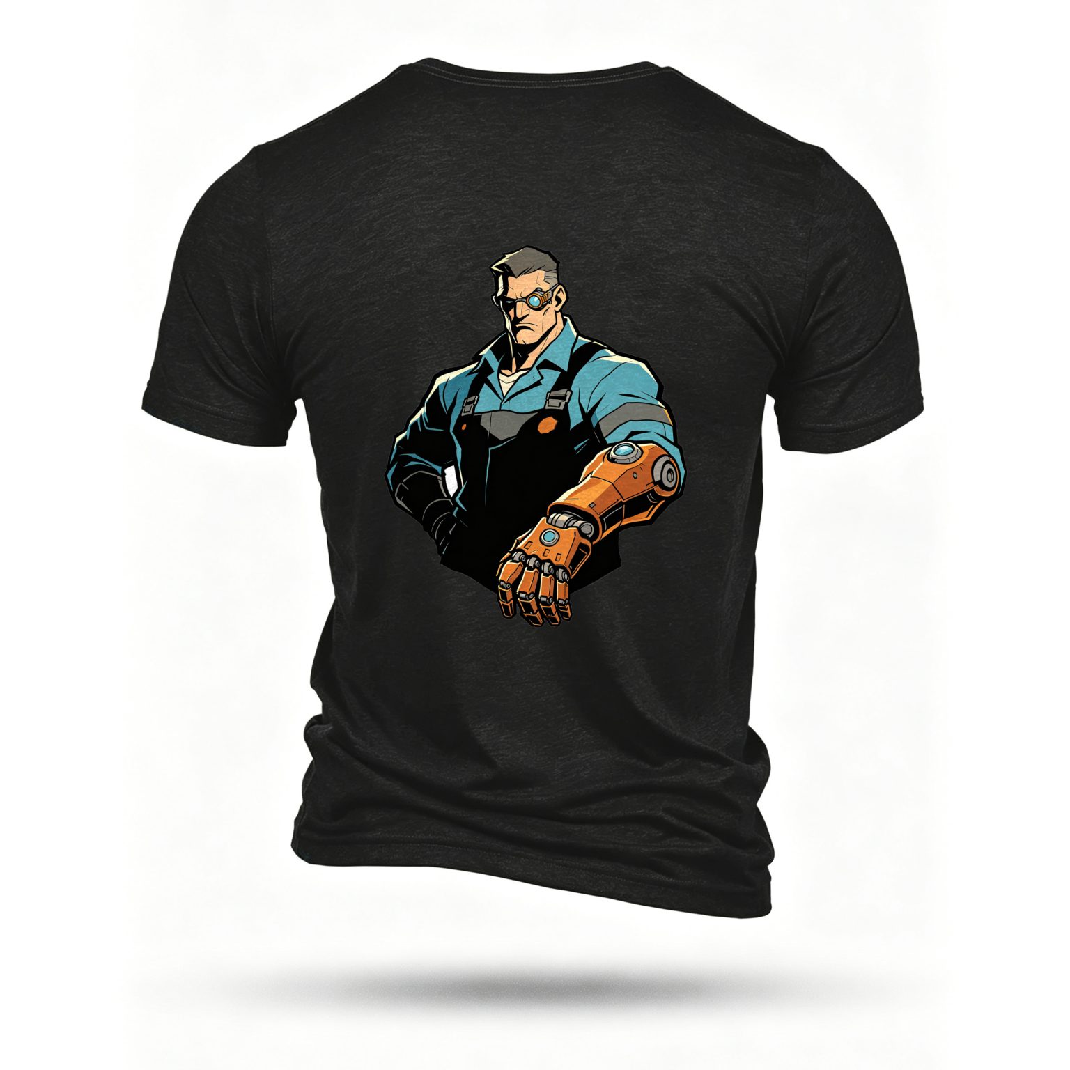 Black T-shirt, back print