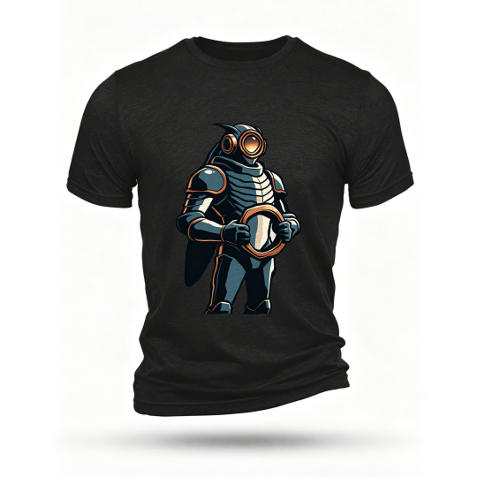 Black T-shirt, front print