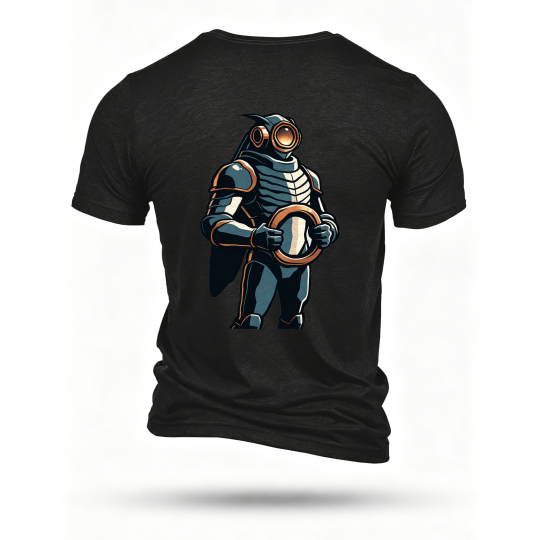 Black T-shirt, back print