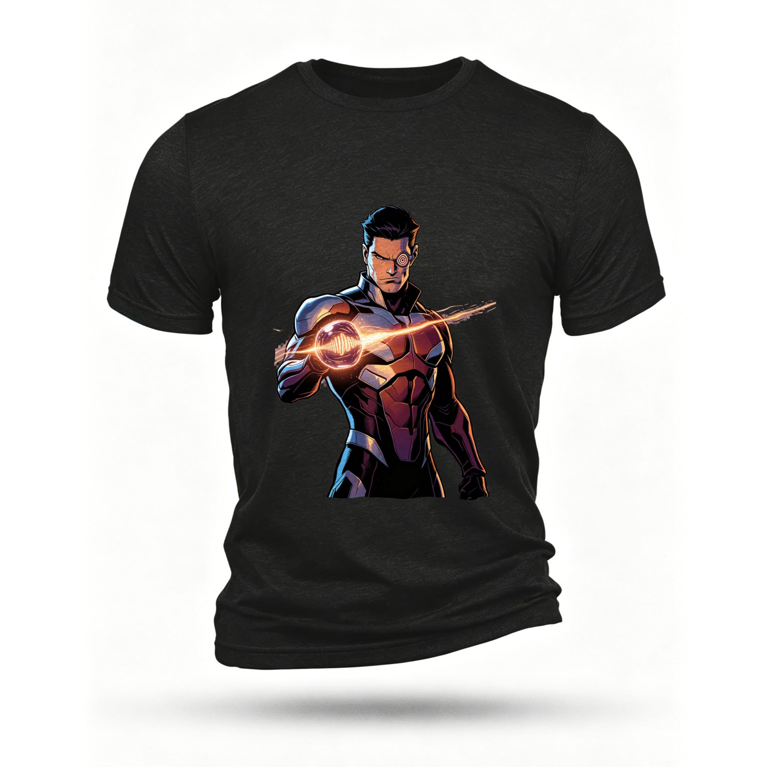 Black T-shirt, front print