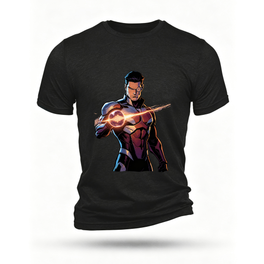 Black T-shirt, front print