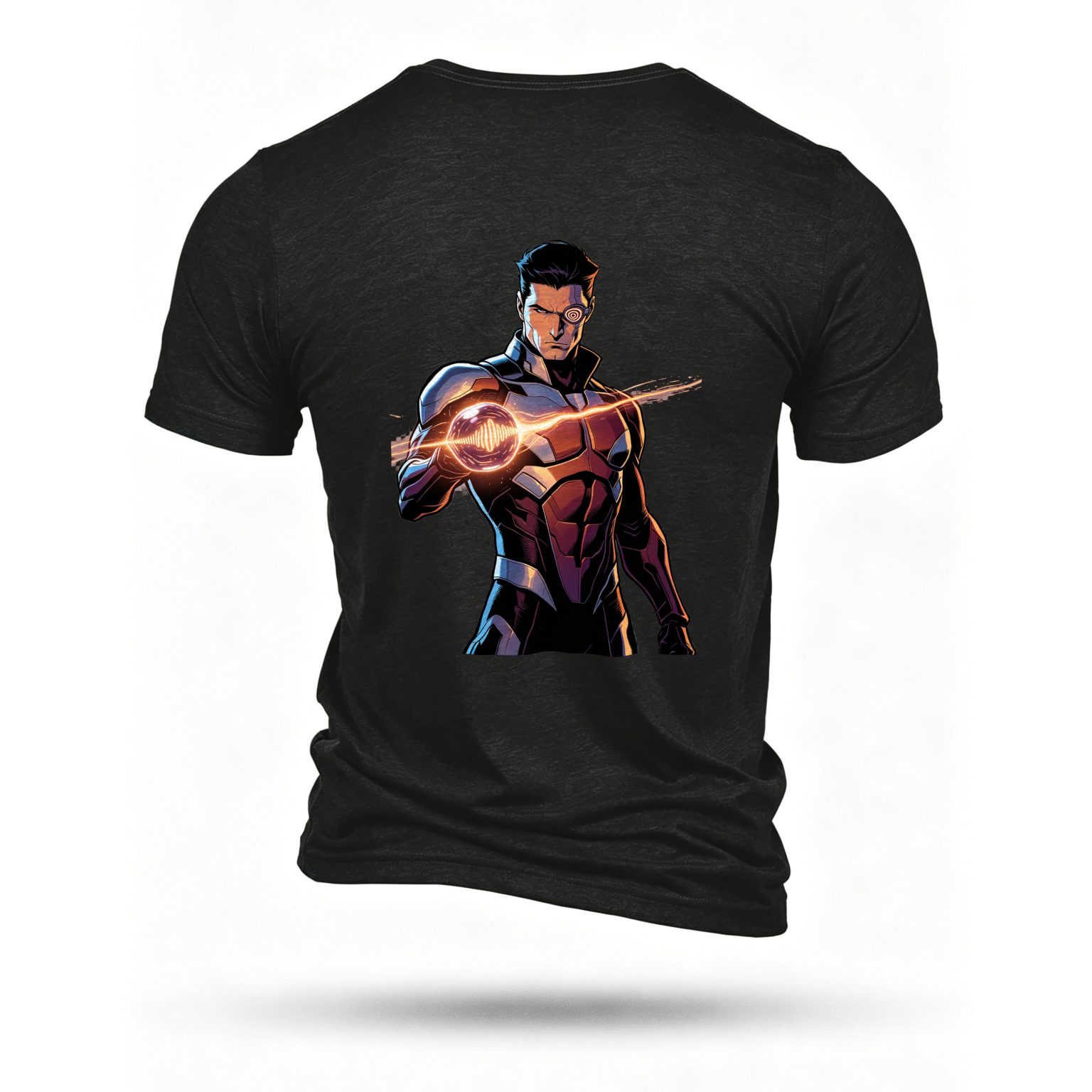 Black T-shirt, back print
