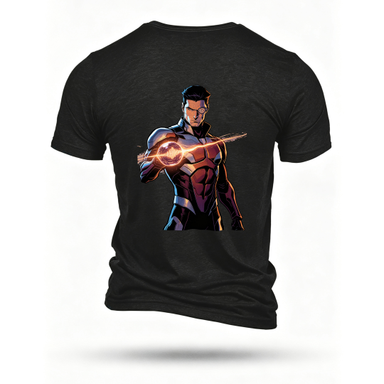 Black T-shirt, back print