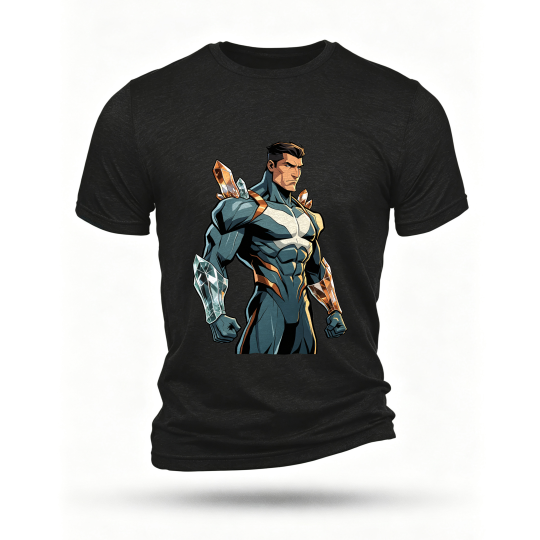 Black T-shirt, front print