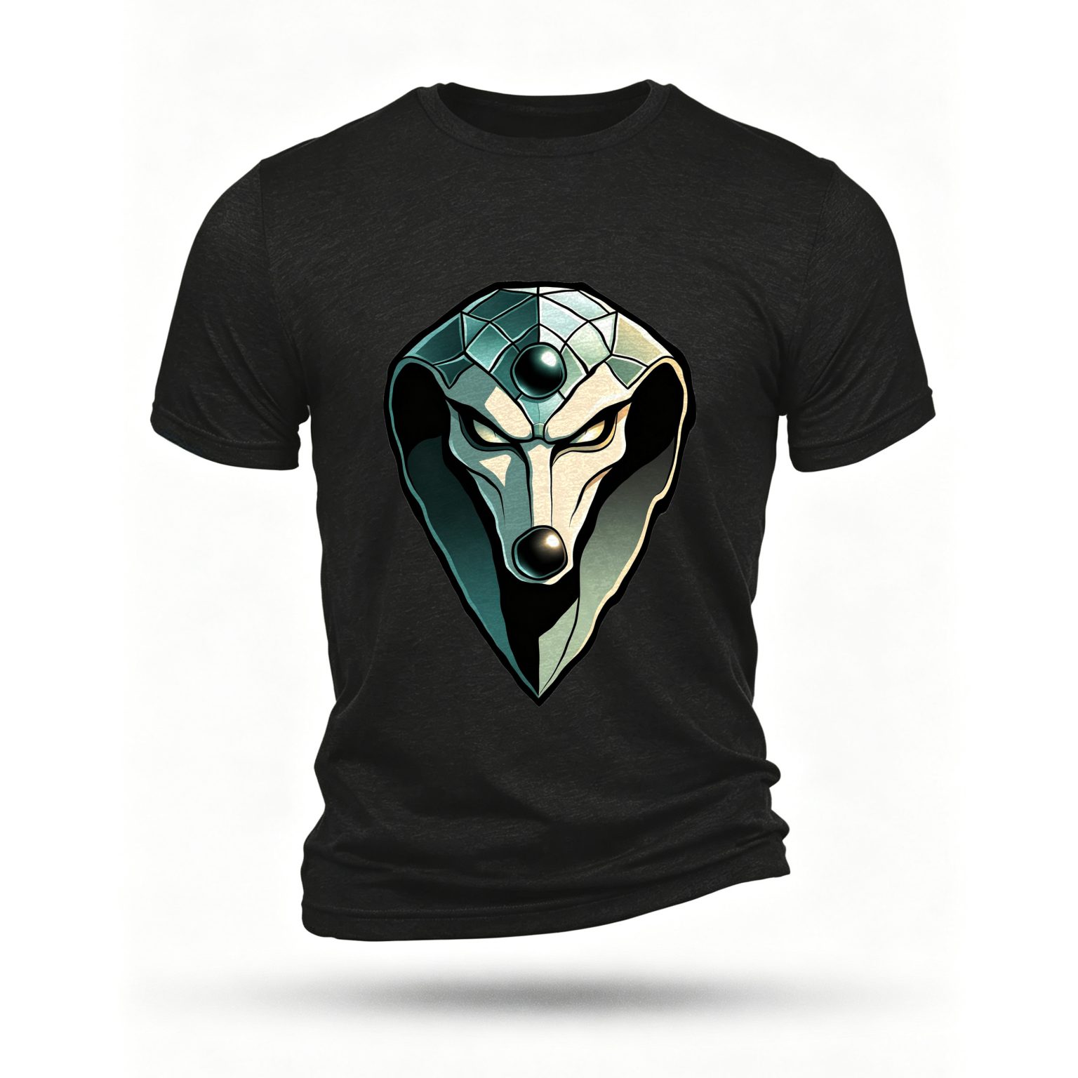 Black T-shirt, front print