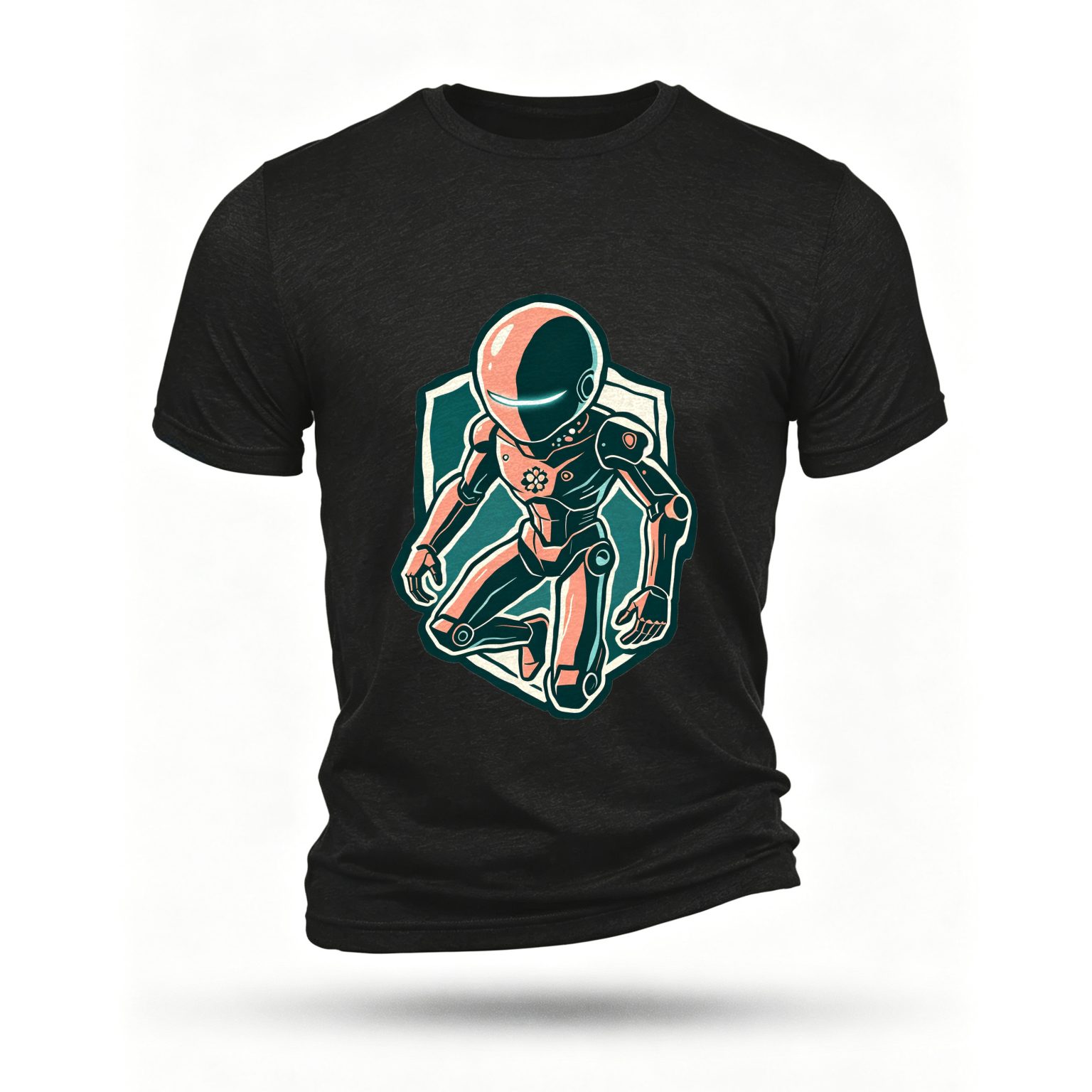 Black T-shirt, front print