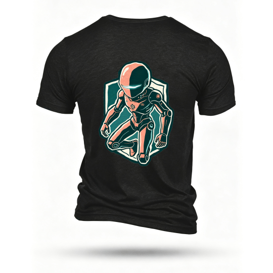 Black T-shirt, back print