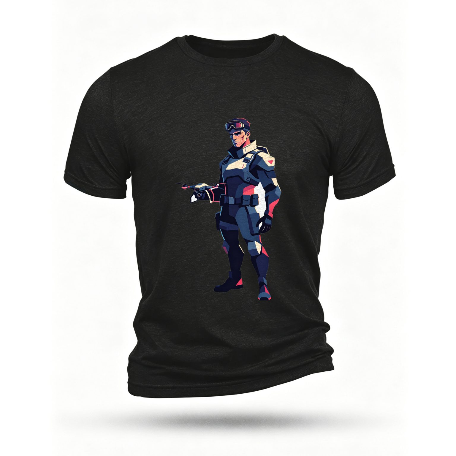 Black T-shirt, front print