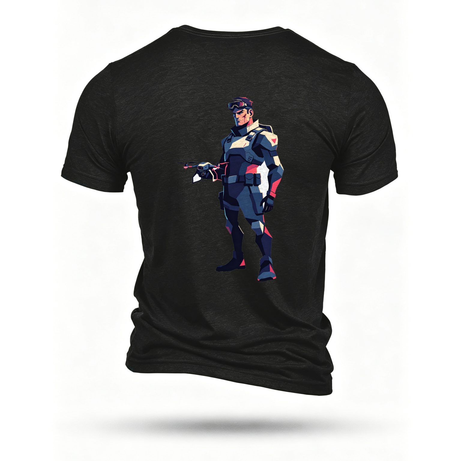Black T-shirt, back print