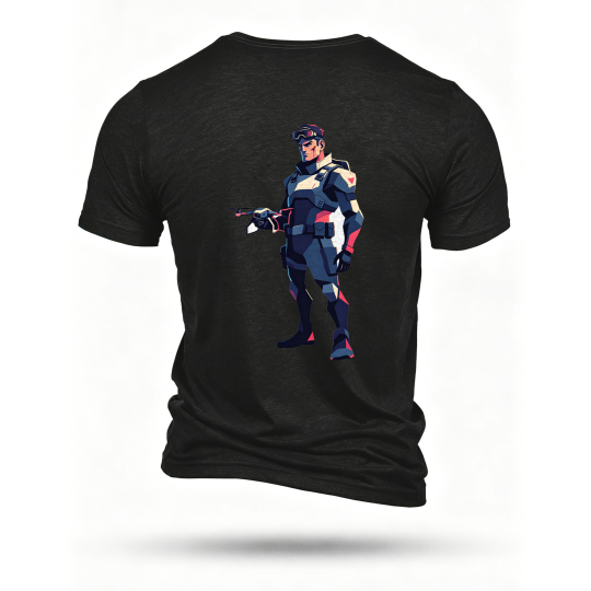 Black T-shirt, back print