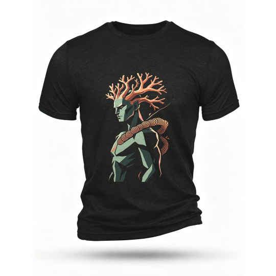 Black T-shirt, front print