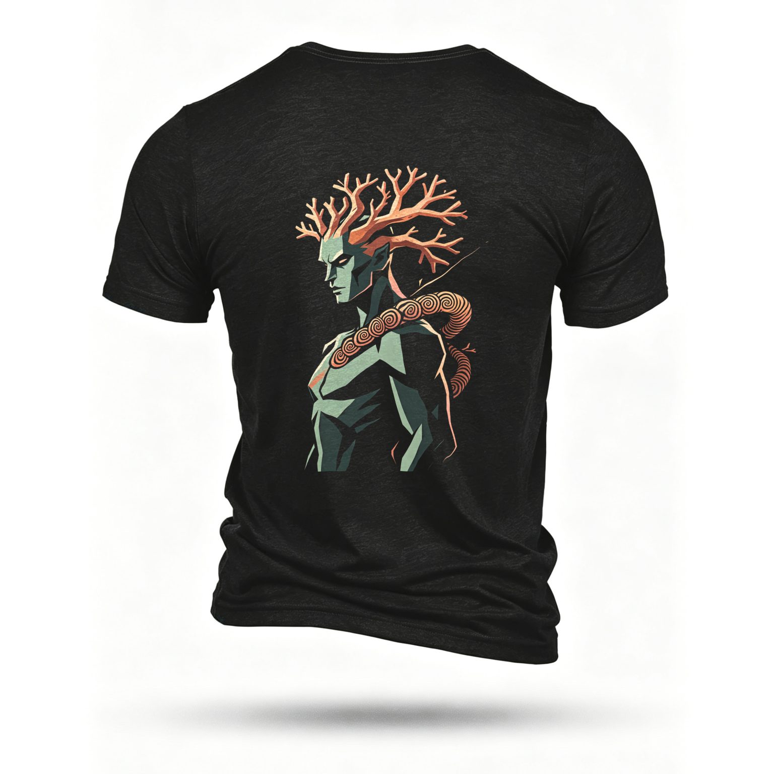Black T-shirt, back print