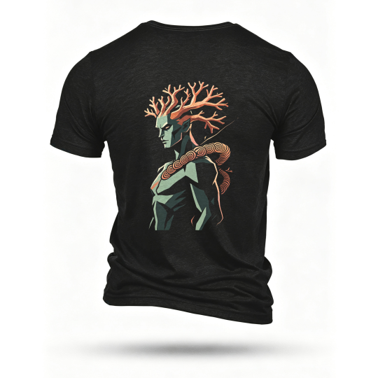 Black T-shirt, back print
