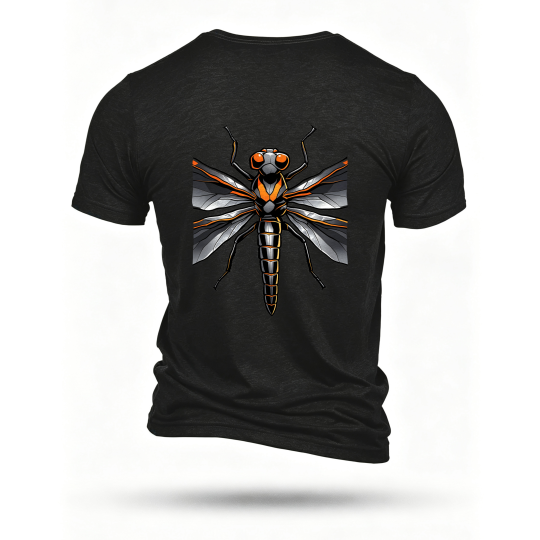 Black T-shirt, back print