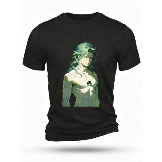 Black T-shirt, front print