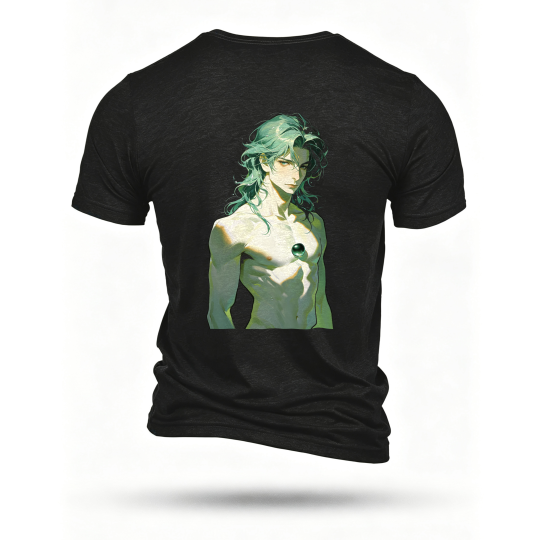 Black T-shirt, back print