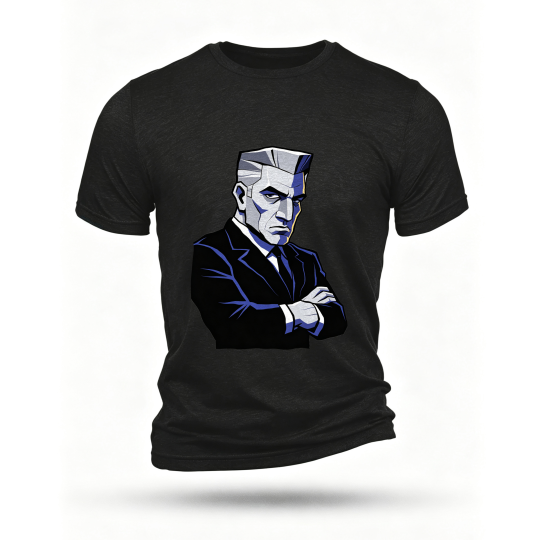 Black T-shirt, front print