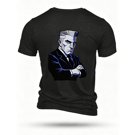 Black T-shirt, back print