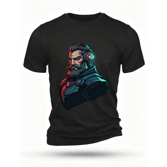 Black T-shirt, front print