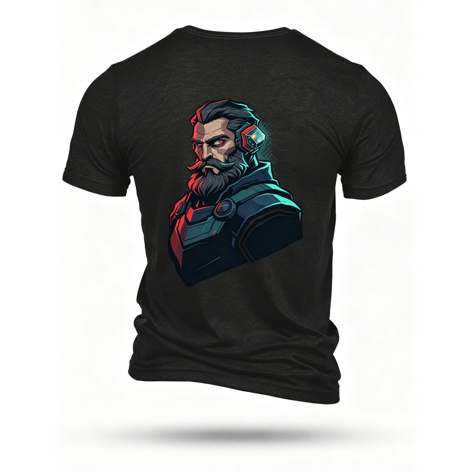 Black T-shirt, back print