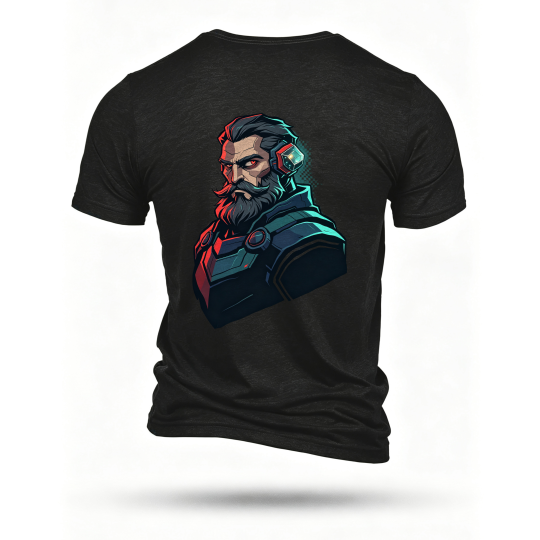 Black T-shirt, back print