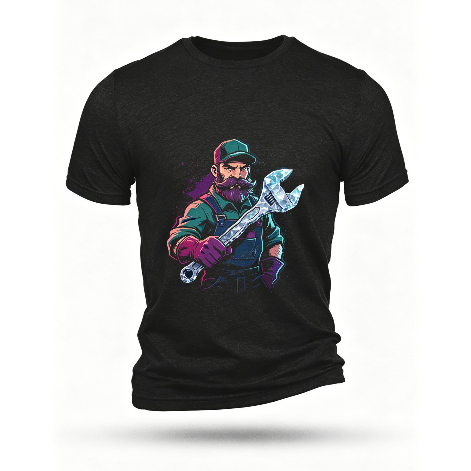 Black T-shirt, front print