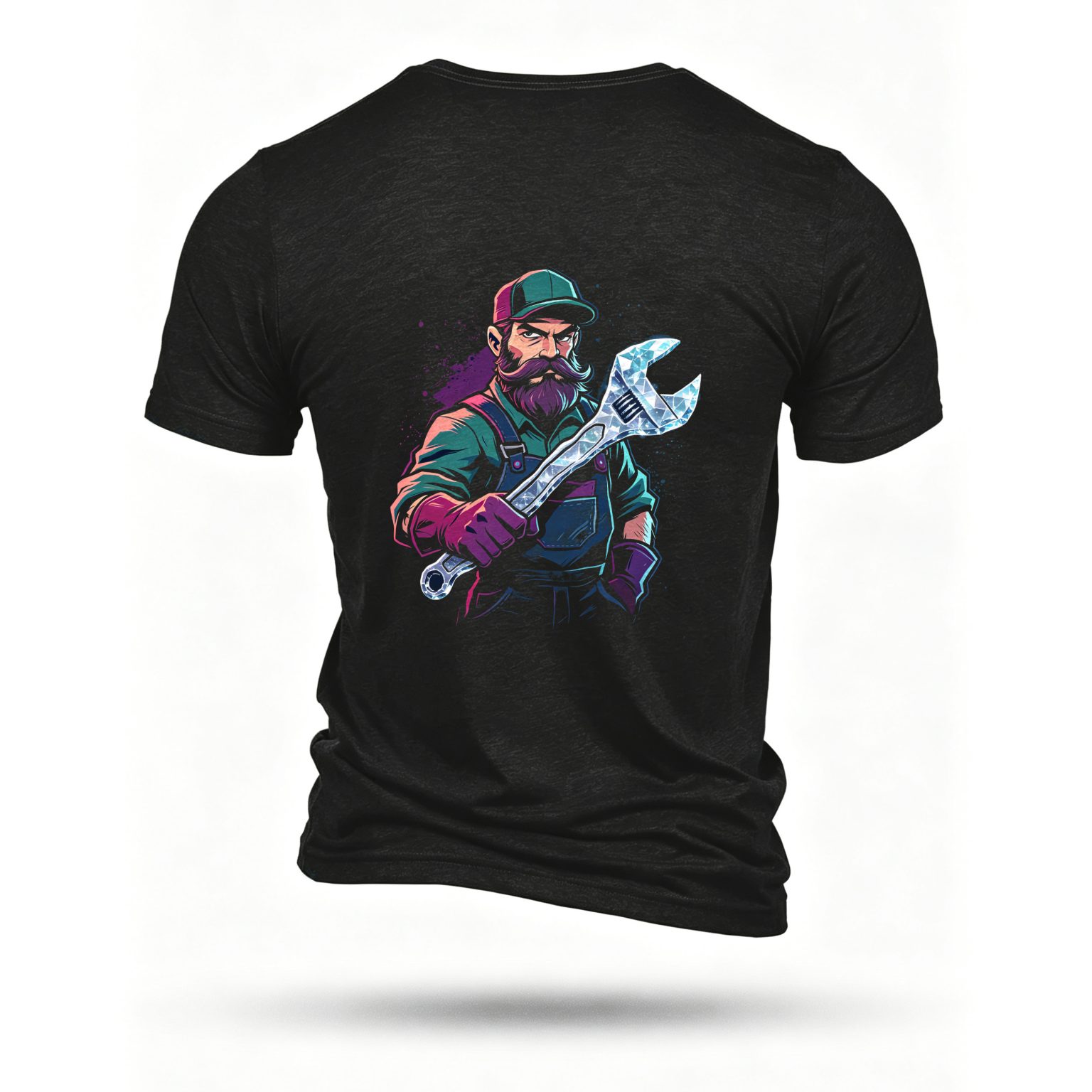 Black T-shirt, back print