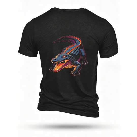 Black T-shirt, back print
