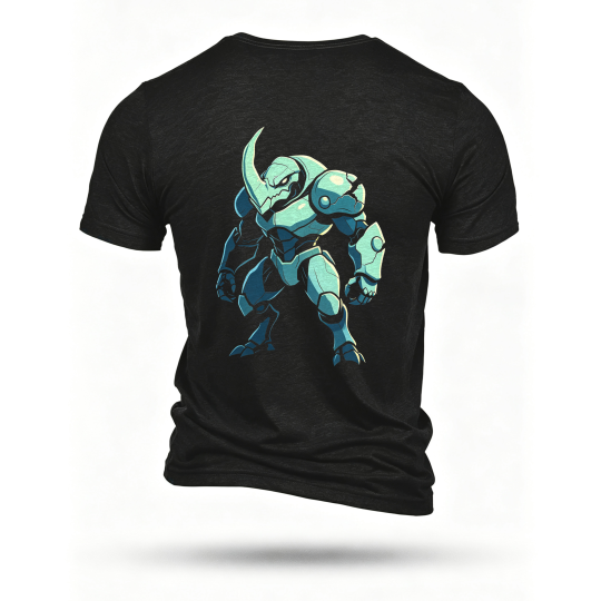 Black T-shirt, back print